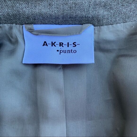 AKRIS Punto Gray Oatmeal Wool Blazer Size 14 - Picture 5 of 12
